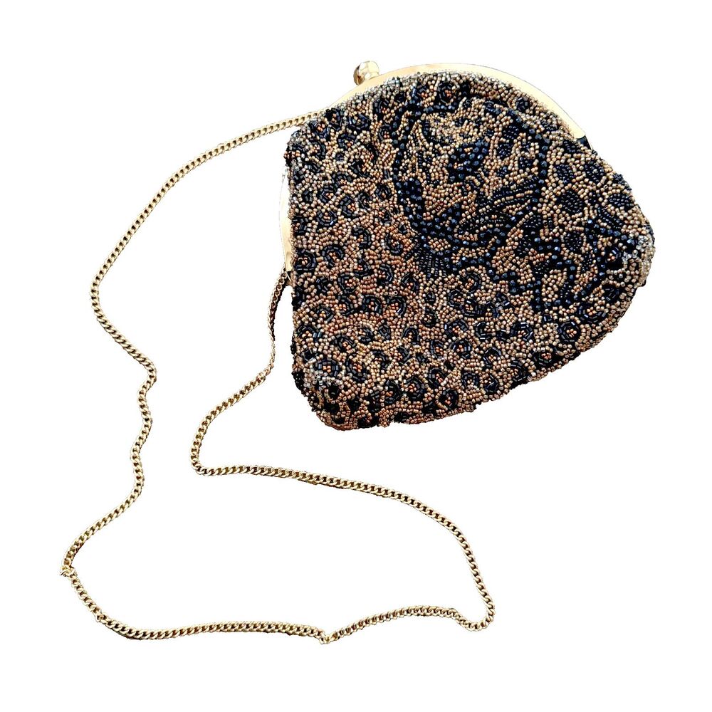 Rare-From India to You Cheetah Leopard Print Clutch Beaded Bag Viral TikTok Bag